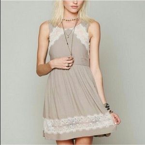 Free People Taupe Lace Dress
